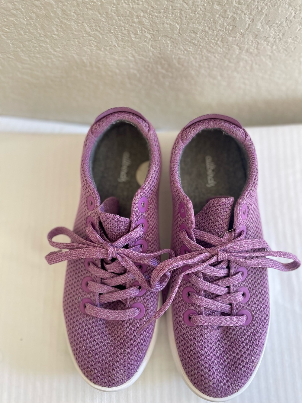 All Birds Purple Knit Lace-Up Sneakers SZ 9